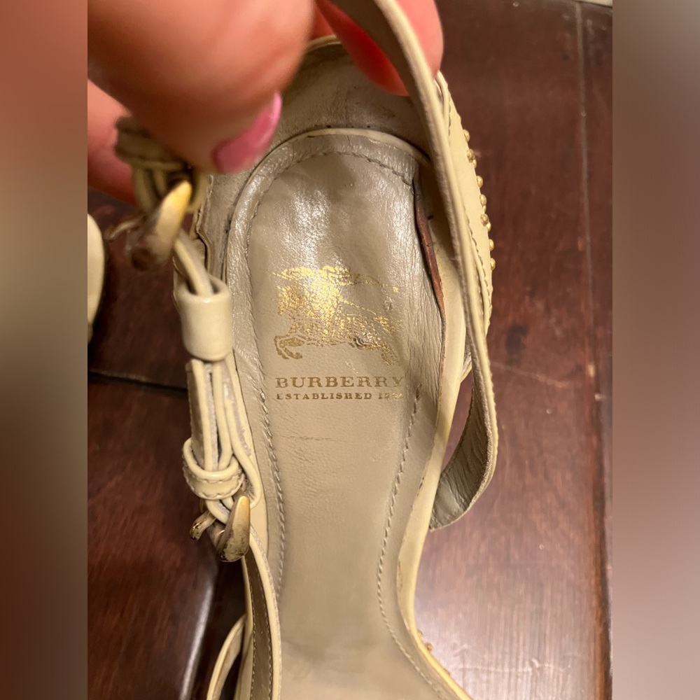 Burberry Nude Gold Rhinestone wedge heels shoes - Picture 5 of 11